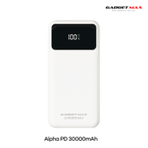 GADGET MAX - GB106 Alpha PD 30000mAh PD+QC Fast Charging Digital Power Bank ( 20W+22.5W ) - White